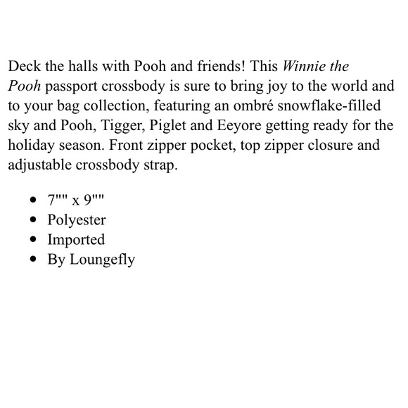 ⬇️sale⬇️ Loungefly Winnie the Pooh and Friends Crossbody Bag- Christmas … - Picture 5 of 9